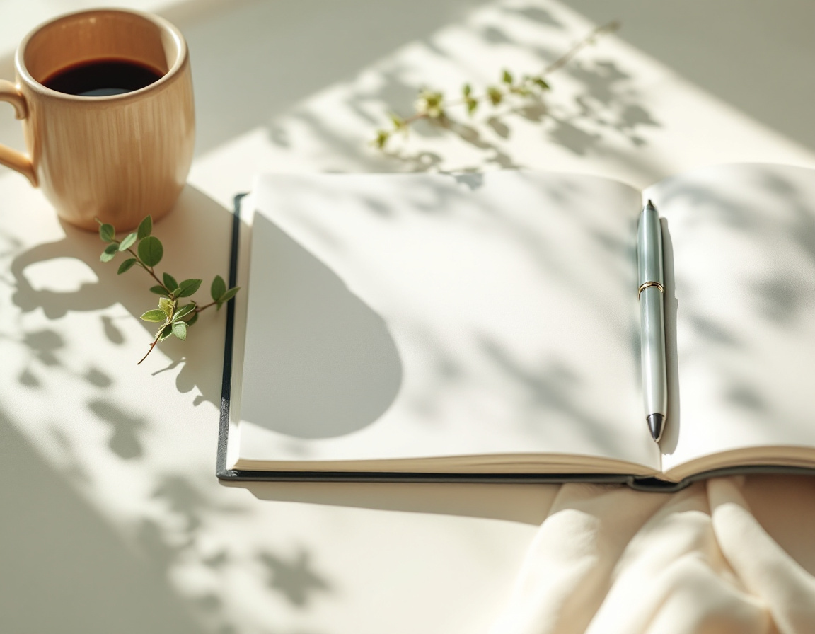 Migren günlüğü tutmayı temsil eden defter, kalem ve takip notları